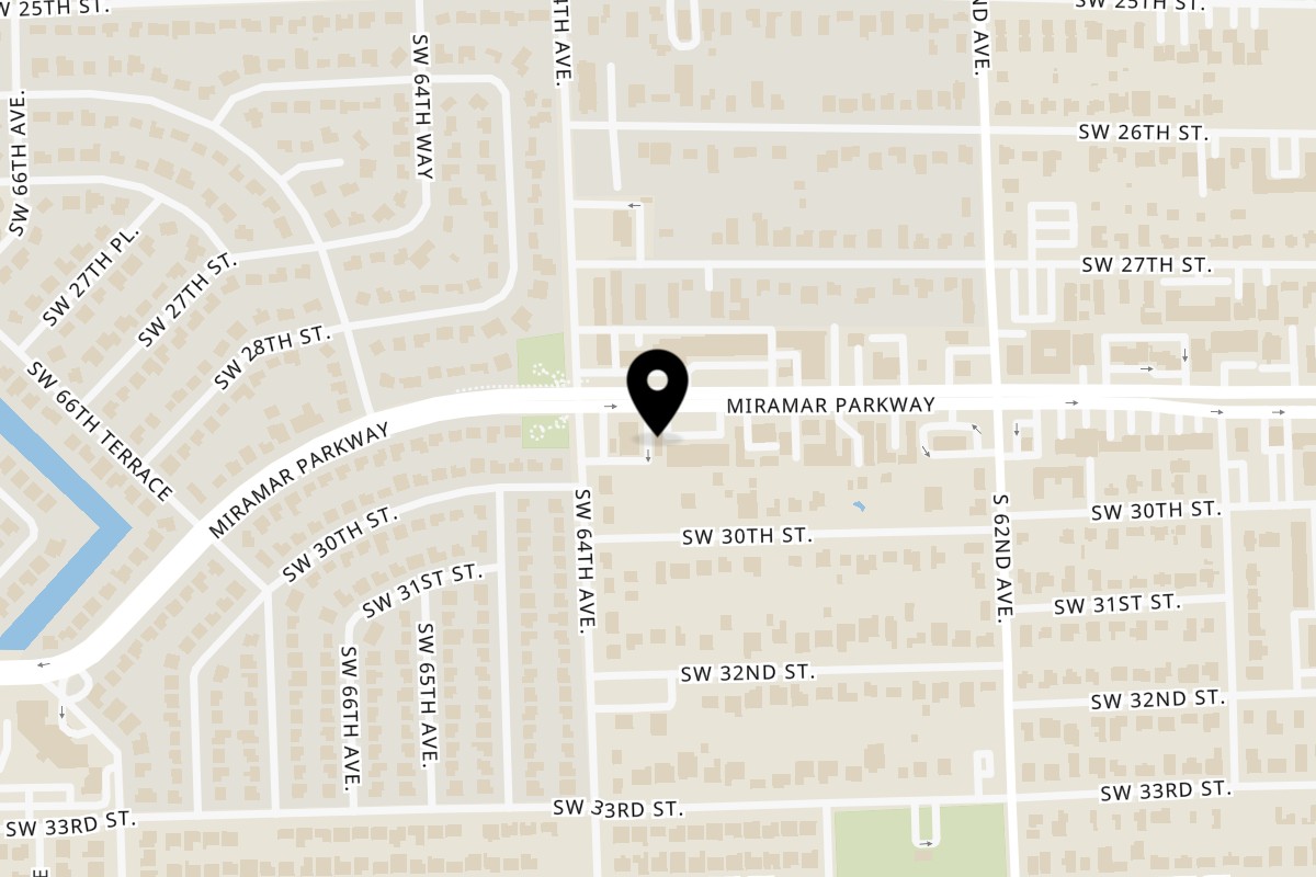 Map showing the location of Pablo's Restaurant & Lounge on 6330 Miramar Pkwy in Miramar